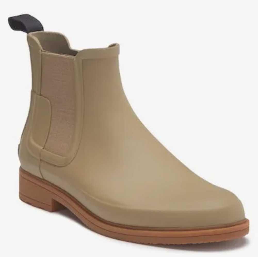 Hunter Men's Refined Slim Fit Chelsea Boots Olive Green Size 11, NEW
